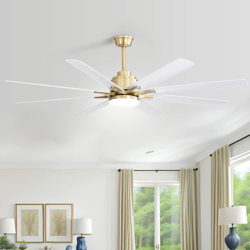 66 Inch Large Ceiling Fan with Dimmable LED Light, Indoor/Outdoor Smart 6-Speed Reversible Ceiling Fan for Living Room Patio