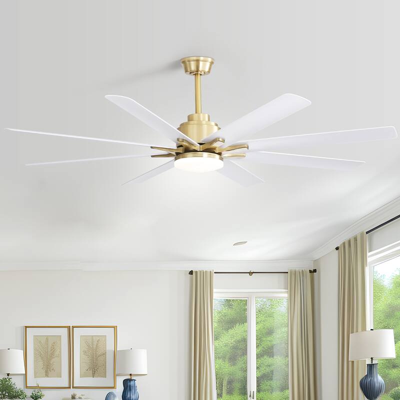 66 Inch Low Profile Ceiling Fan with Dimmable Lights and Remote Control 6 Speed Reversible Noiseless DC Motor for Indoor