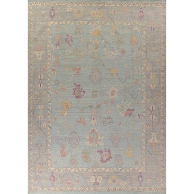 Turkish Oushak Vegetable Dye Turkish Large Rug Handmade Wool Carpet - 10'2"x 13'7"