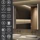 preview thumbnail 33 of 32, Rail Aluminum Recessed/Surface Mount Bathroom Medicine Cabinet with Mirror, Adjustable Brightness, Defogging & USB Port