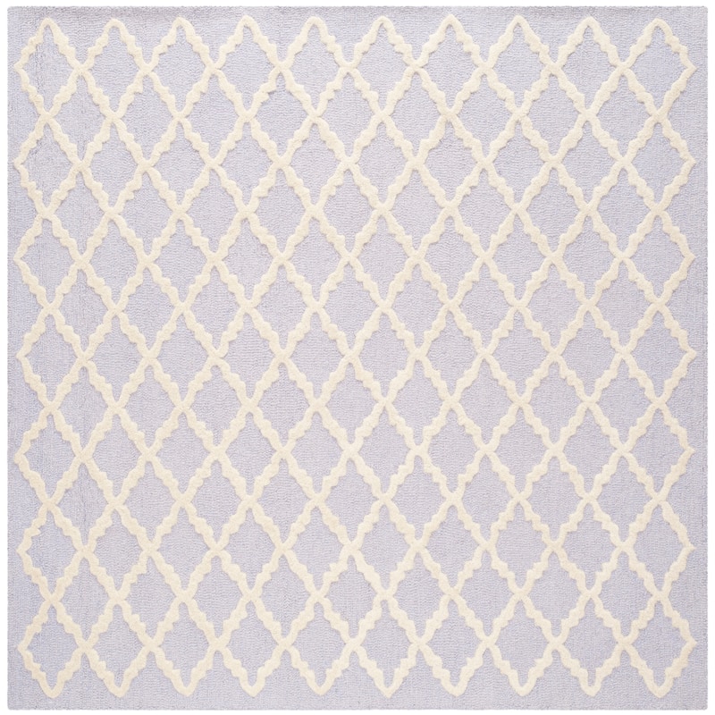 SAFAVIEH, Handmade Cambridge Reny Modern Moroccan Wool Rug - 6' Square - Lavander/Ivory
