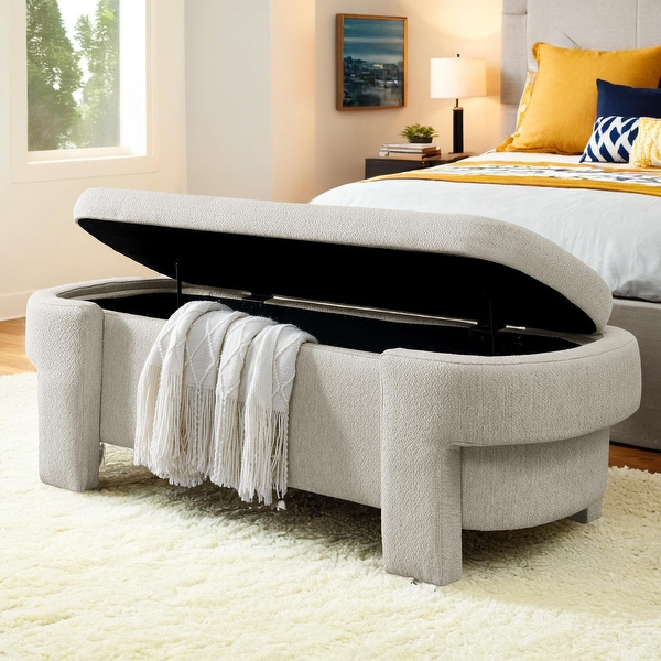 Linen fabric upholstered bench large storage space 51.5 x20.5 x17 On Sale Bed Bath Beyond 38141392