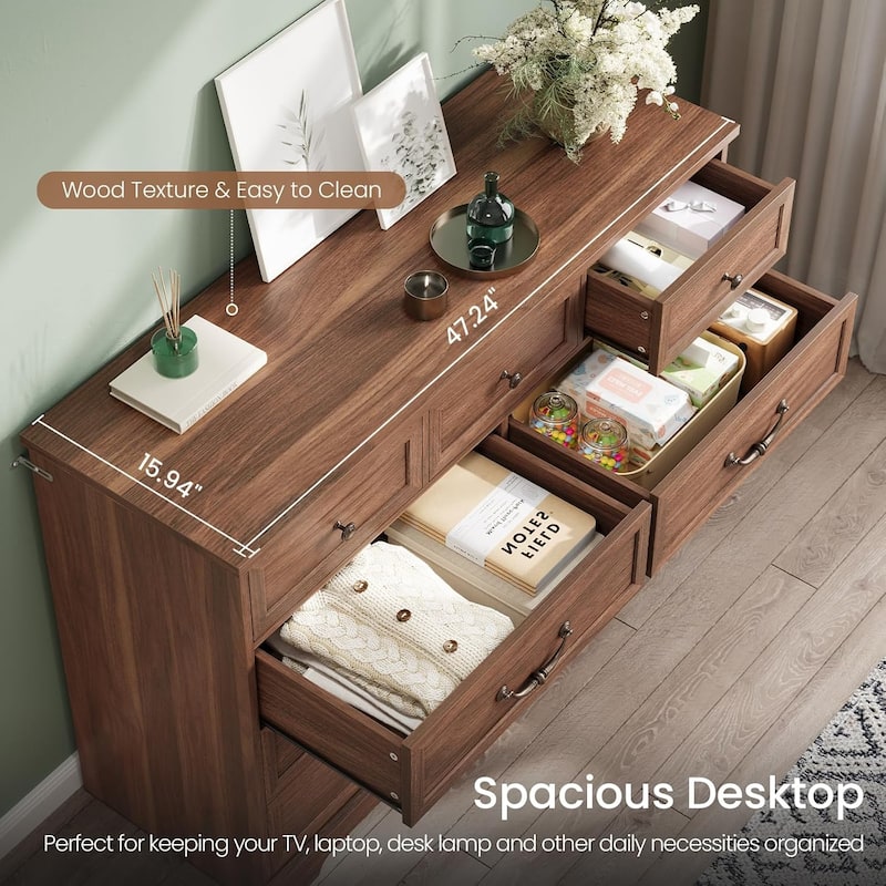 Farmhouse Drawers Dresser for Bedroom Storage Dressers Organizer