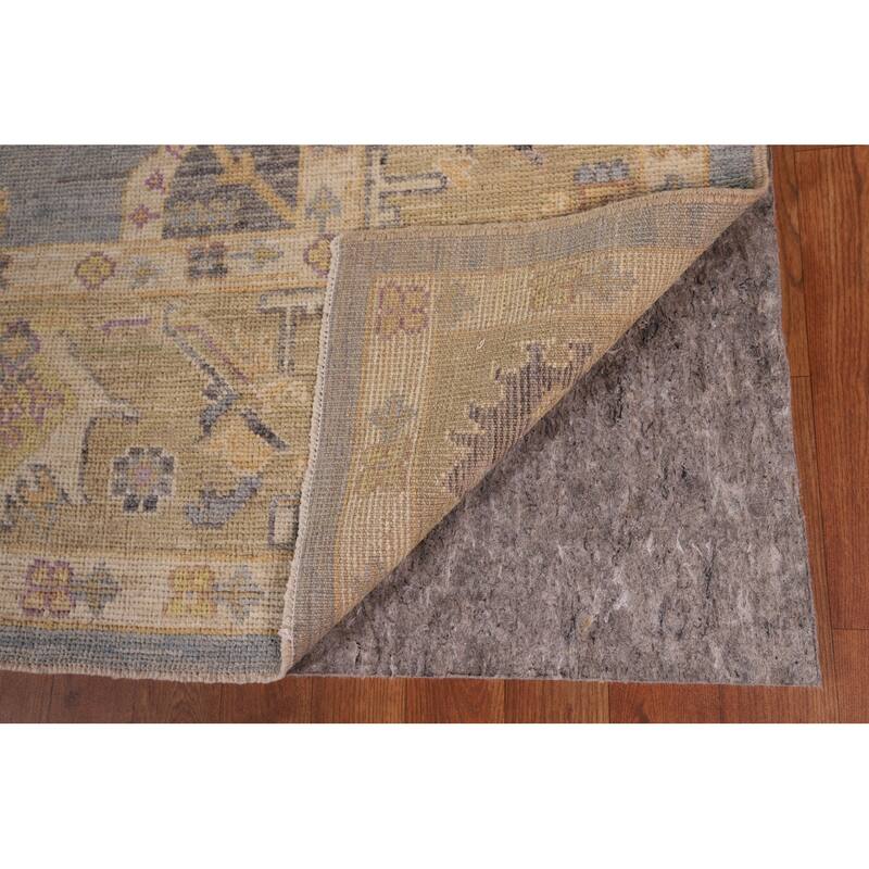 Light Blue Vegetable Dye Oushak Area Rug Hand-Knotted Wool Carpet - 8'3" x 10'2"