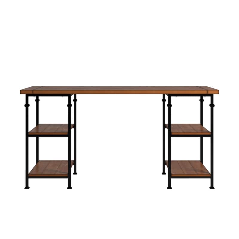 Myra Industrial Rustic 3-piece Desk Bookcase Set by iNSPIRE Q Classic