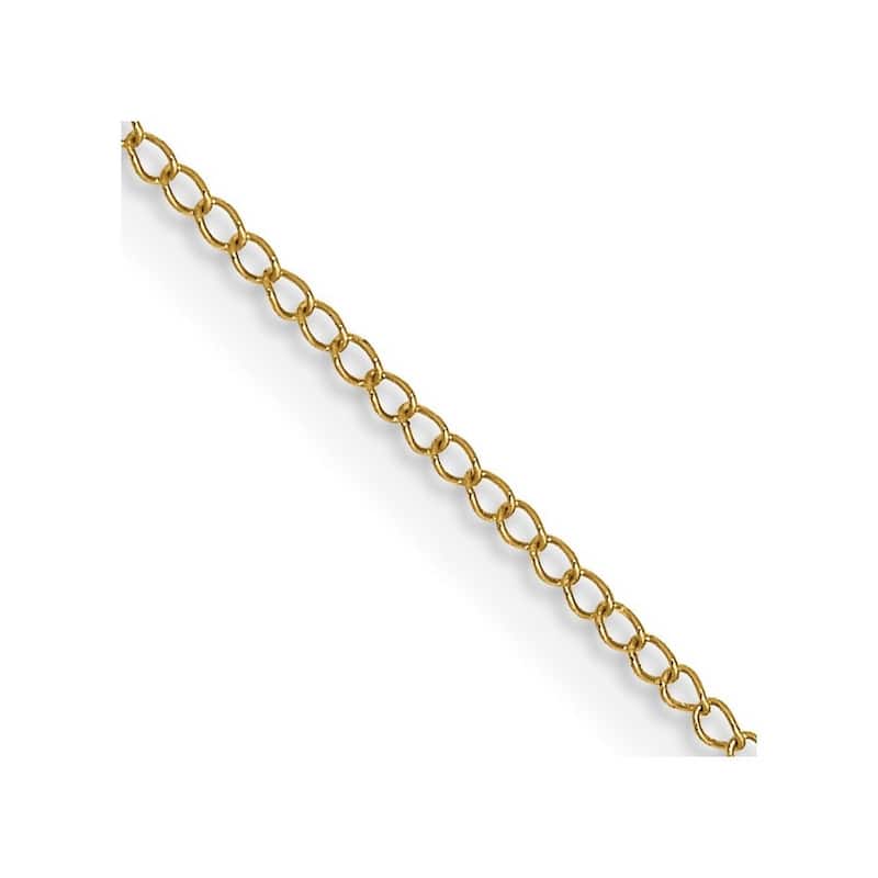 Curata 14k Yellow Gold Solid 0.5mm Carded Curb Chain Necklace Options: 16 18 20 24