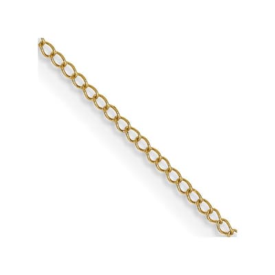 Curata 14k Yellow Gold Solid 0.5mm Carded Curb Chain Necklace Options: 16 18 20 24