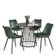 preview thumbnail 3 of 4, Porch & Den Canary-Kantsjo Black 5-Piece Dining Set Green Faux Leather
