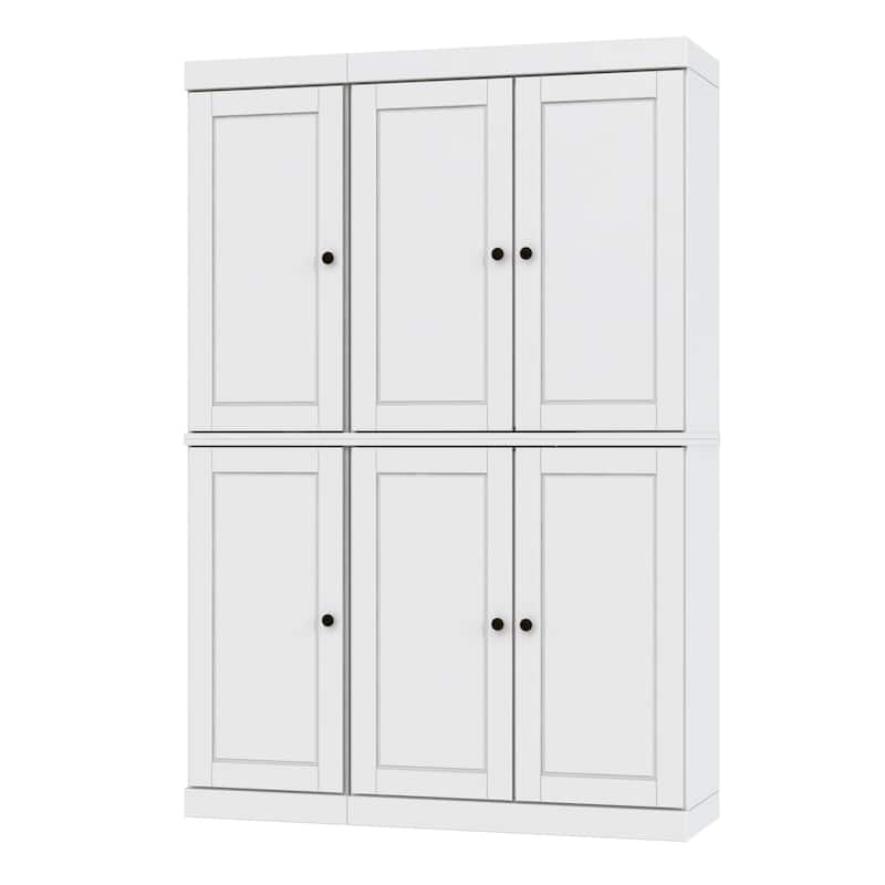 Palace Imports 100% Solid Wood Pantry Cabinet, Raised Panel Doors, 2 Drawers, Adjustable Shelves, 48.5" Wide, 71.5" Tall