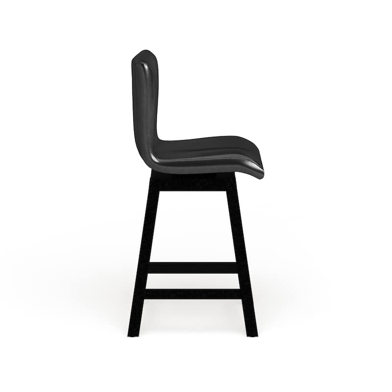 Hace Contemporary Black Swivel Counter Height Chairs (Set of 2) by Furniture of America