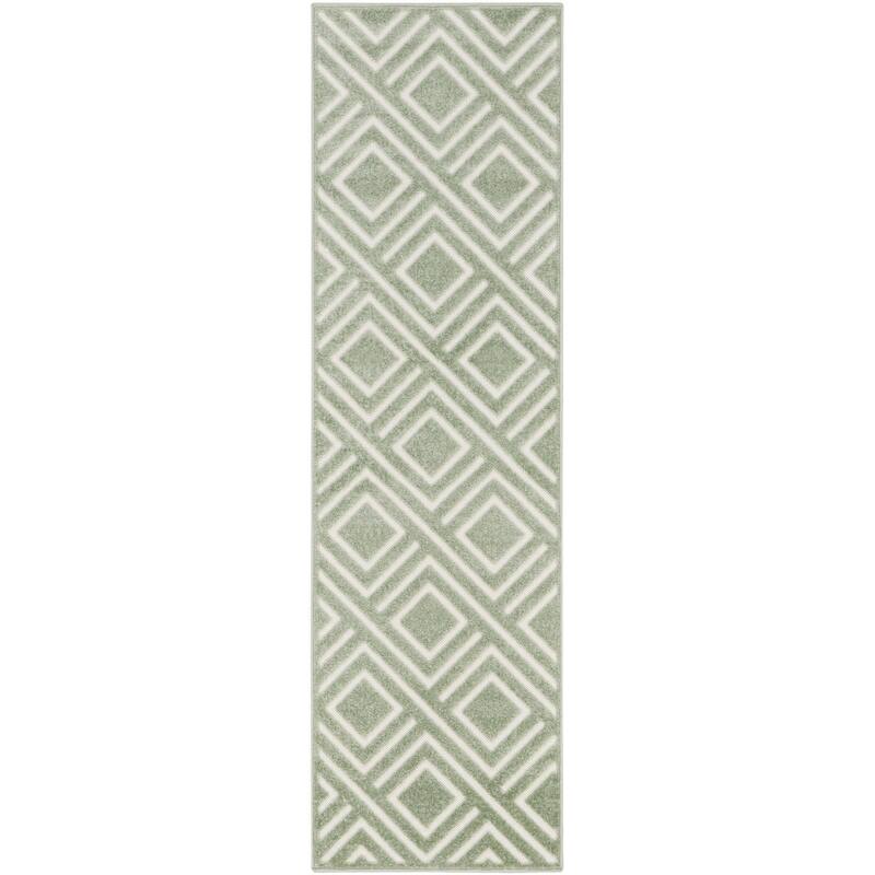 Nourison Casual Indoor only Geometric Area Rug - 2' x 6' - Green - Runner