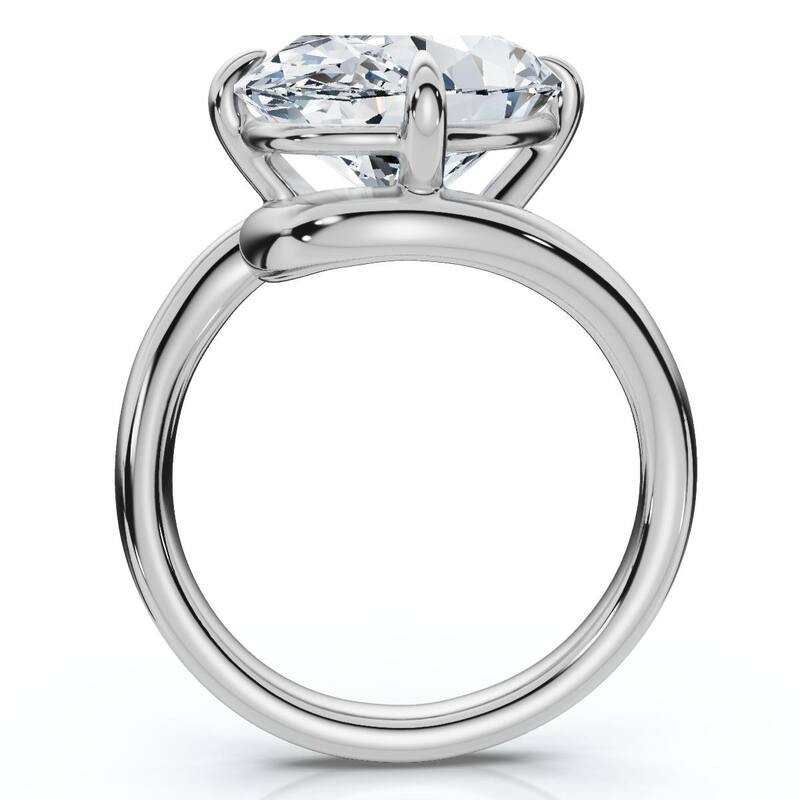 Certified 7Ct Aire Oval Diamond Solitaire Engagement Ring Gold Lab Grown