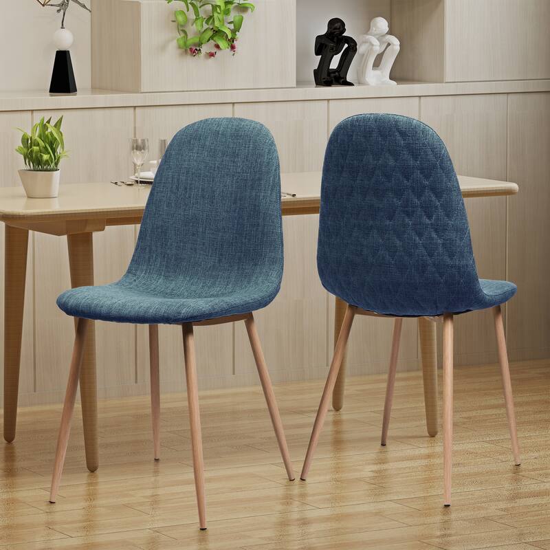 Fabric Dining Chair Set of 2 Round Back Accent Chairs Arc Lounge Chair