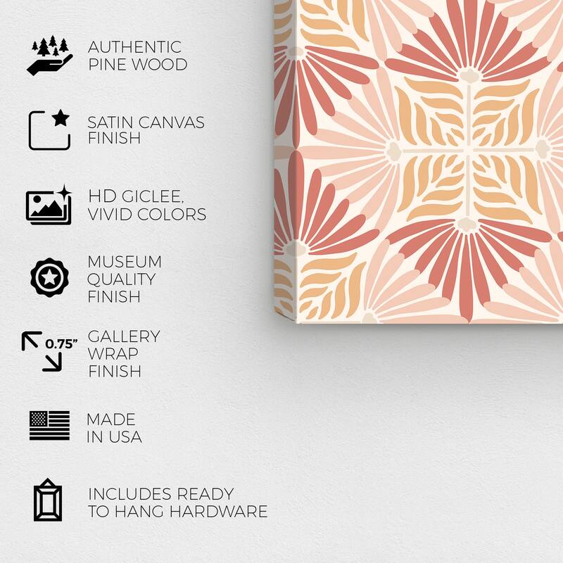 Wynwood Studio Canvas Abstract Floral Wall Paper II Pink and Rose Pink Modern & Contemporary Wall Art Canvas Print