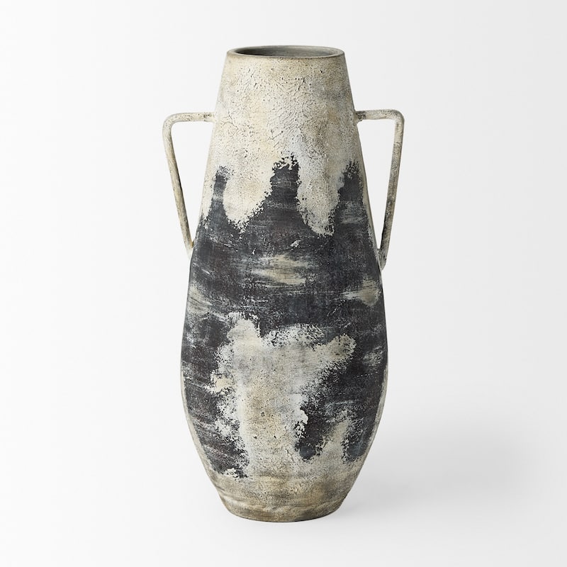 Boscia White and Black Ceramic Floor Vase