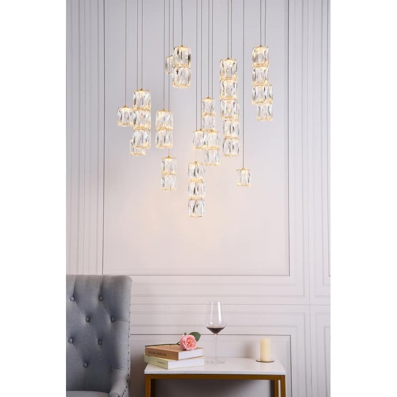 Silver Orchid Dove LED light Chrome Pendant - 28"W X 9.2"H