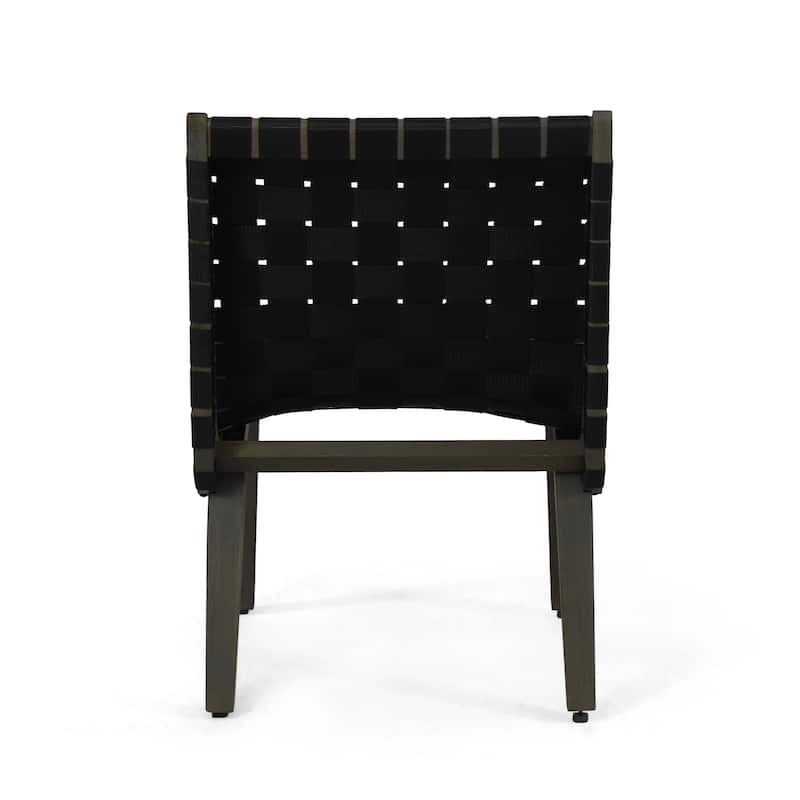 Roomfitters Modern Woven Strap Lounge Chair, Accent Armless Chair for Living Room or Patio