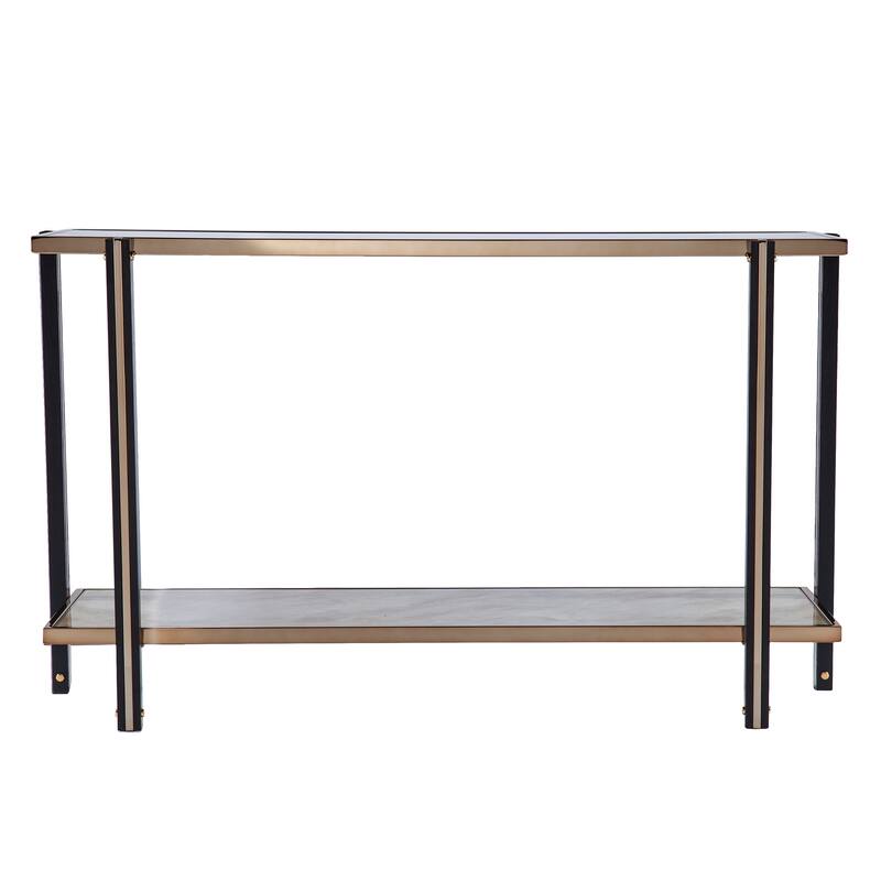 SEI Furniture Thornberry Transitional Champagne Metal Console Table