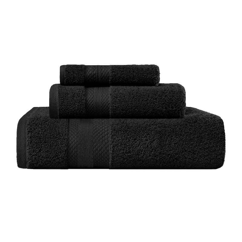 Superior Turkish Cotton 3 Piece Solid Plush Heavyweight Towel Set