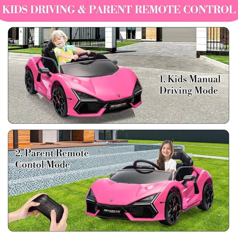 12V Kids Ride on Car Toy, Licensed Lamborghini Revuelto for Kids Best Gift