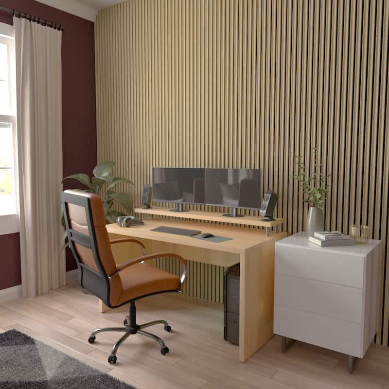AcoustixPro Noise Cancelling Concave Small Slat Wall Panel (2 Pack)