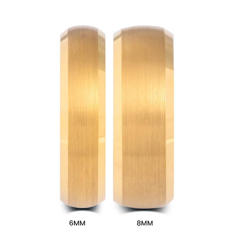 Manly Bands THE CEO Tungsten Yellow Gold Plated 8mm Satin Band