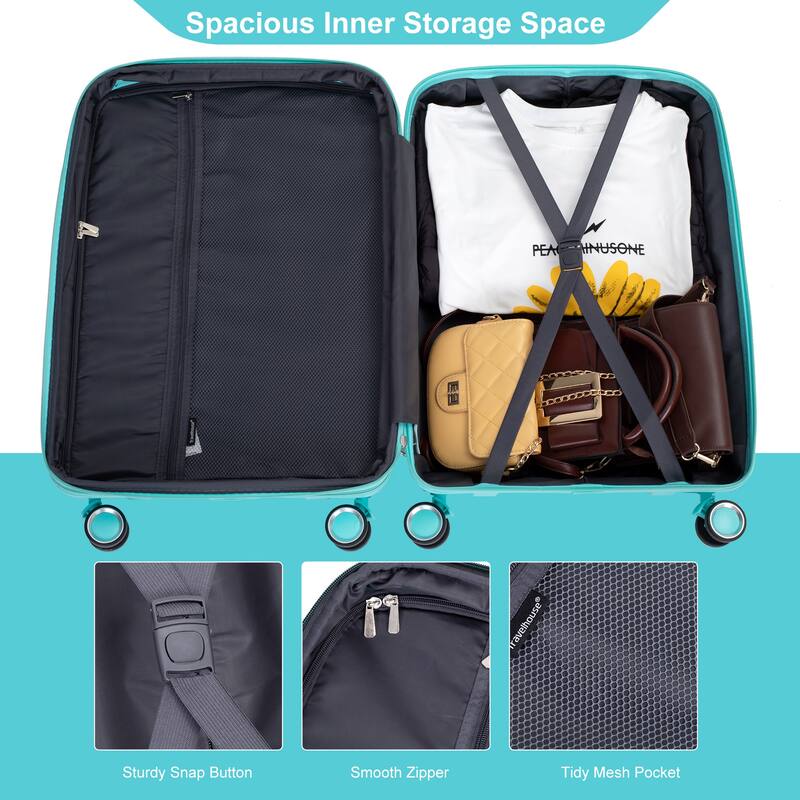 3-Piece, Expandable Hard-shell Luggage, Lightweight Luggage with TSA Lock and 2 Swivel Wheels, for Boarding Travel