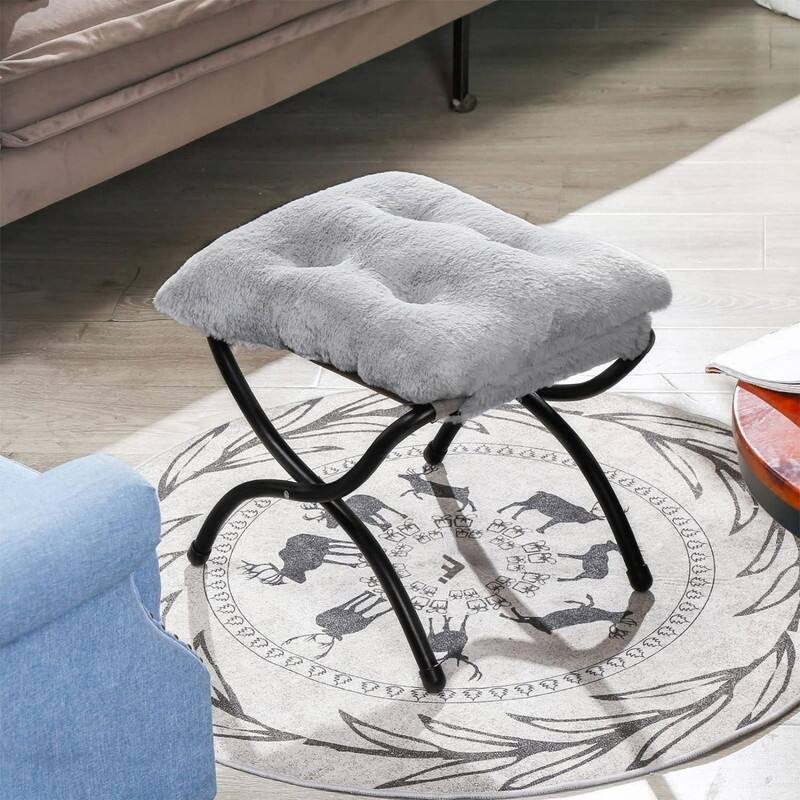 Upholstered Morden Folding Footstool for Home