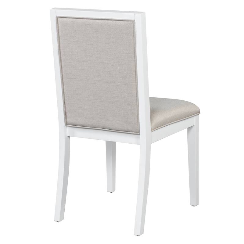 5-Piece Extendable Dining Table Set for 4, Round Dining Table for 4 with Upholstered Chairs, Farmhouse Kitchen Table Set