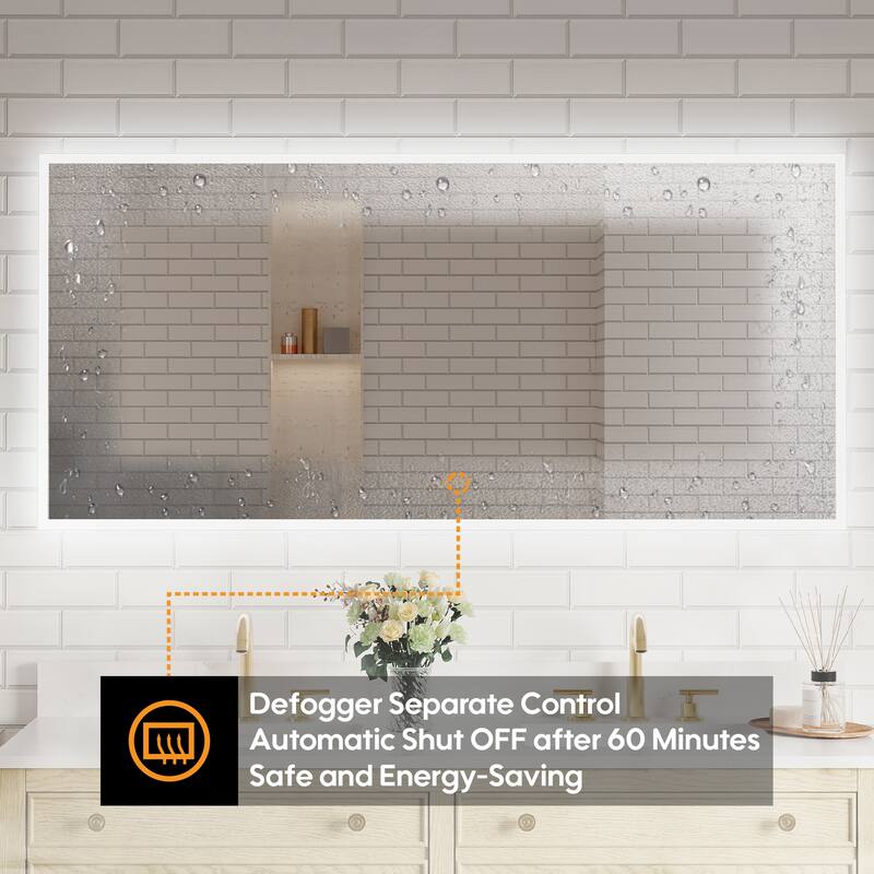 Modern Wall Mounted LED Bathroom Frontlit/Backlit Mirror With PMMA Diffuser