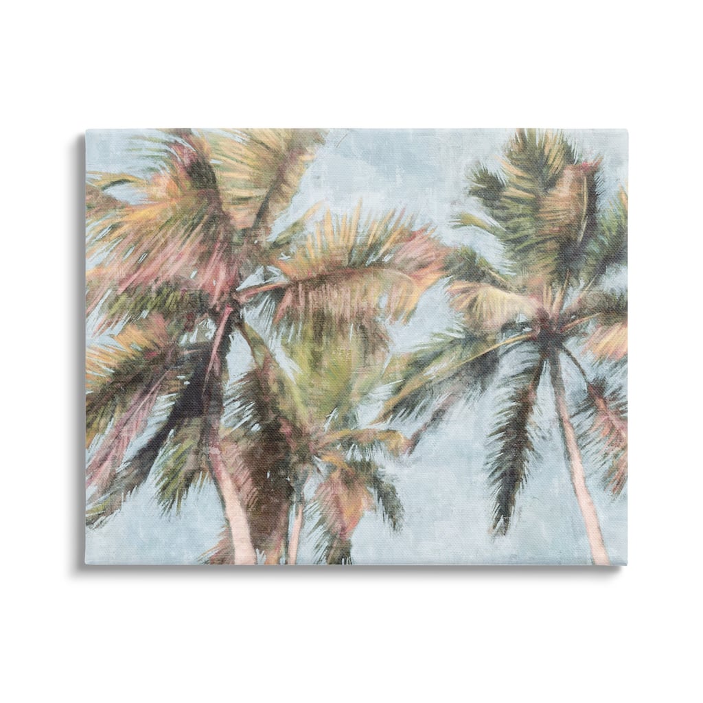 Stupell Tall Looming Breezy Palm Trees Stretched Canvas Wall Art, Design by Nina Blue
