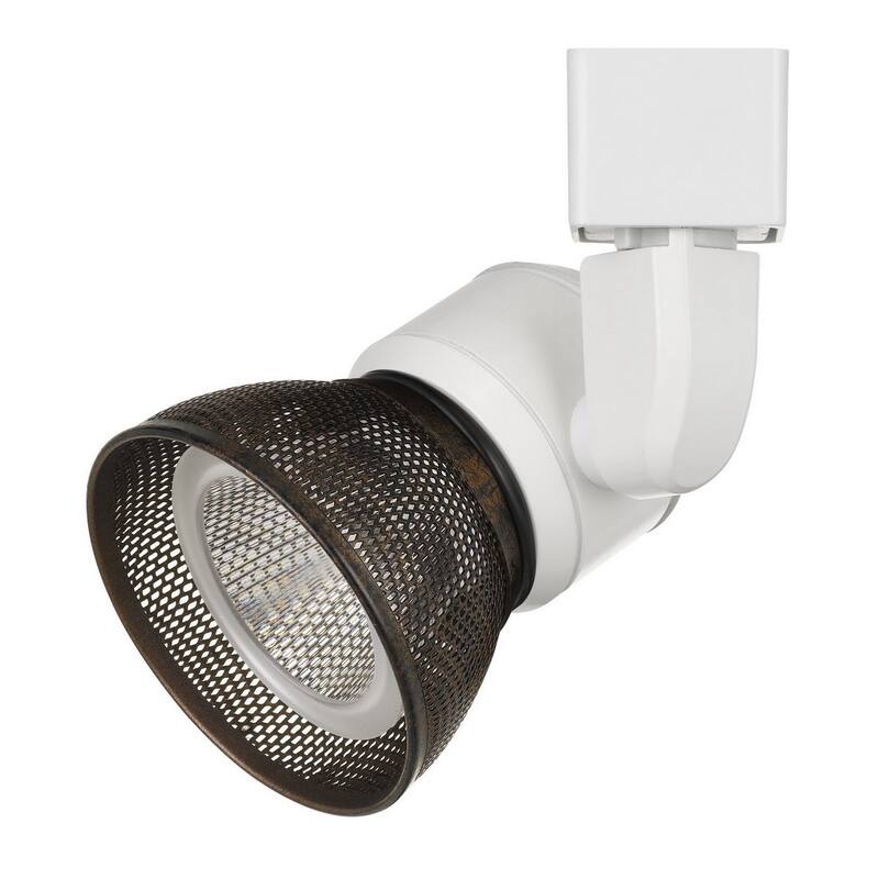 10W Integrated LED Metal Track Fixture with Mesh Head, White and Bronze