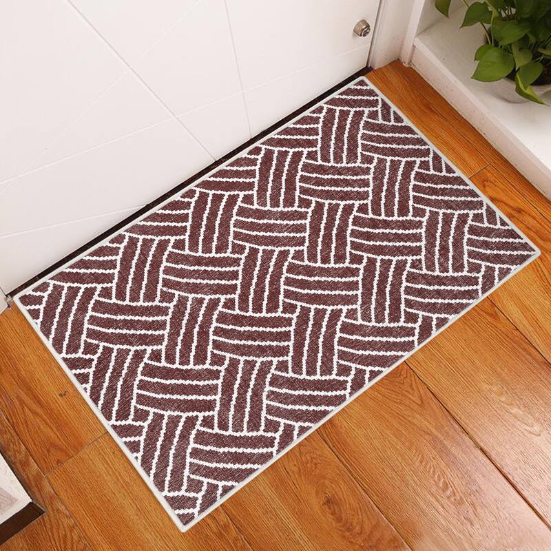 Sussexhome Heavy Duty Ultra Thin Non Slip Washable Cotton Indoor Rug - 2' x 3' - Maroon