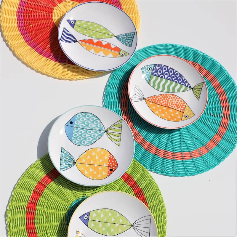 Euro Ceramica FreshCatch 12 Piece Dinnerware Set (Service for 4)