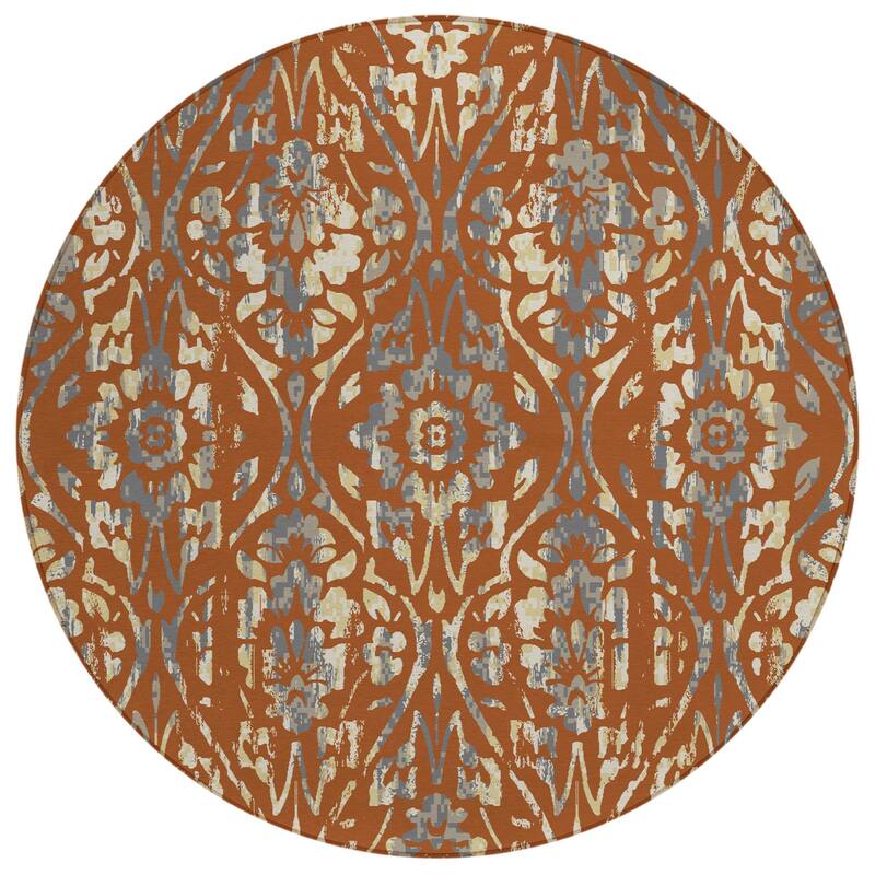 HomeRoots Floral Transitional Rectangle Outdoor Rug