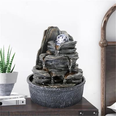 Indoor Water Fountain Tabletop with LED Light