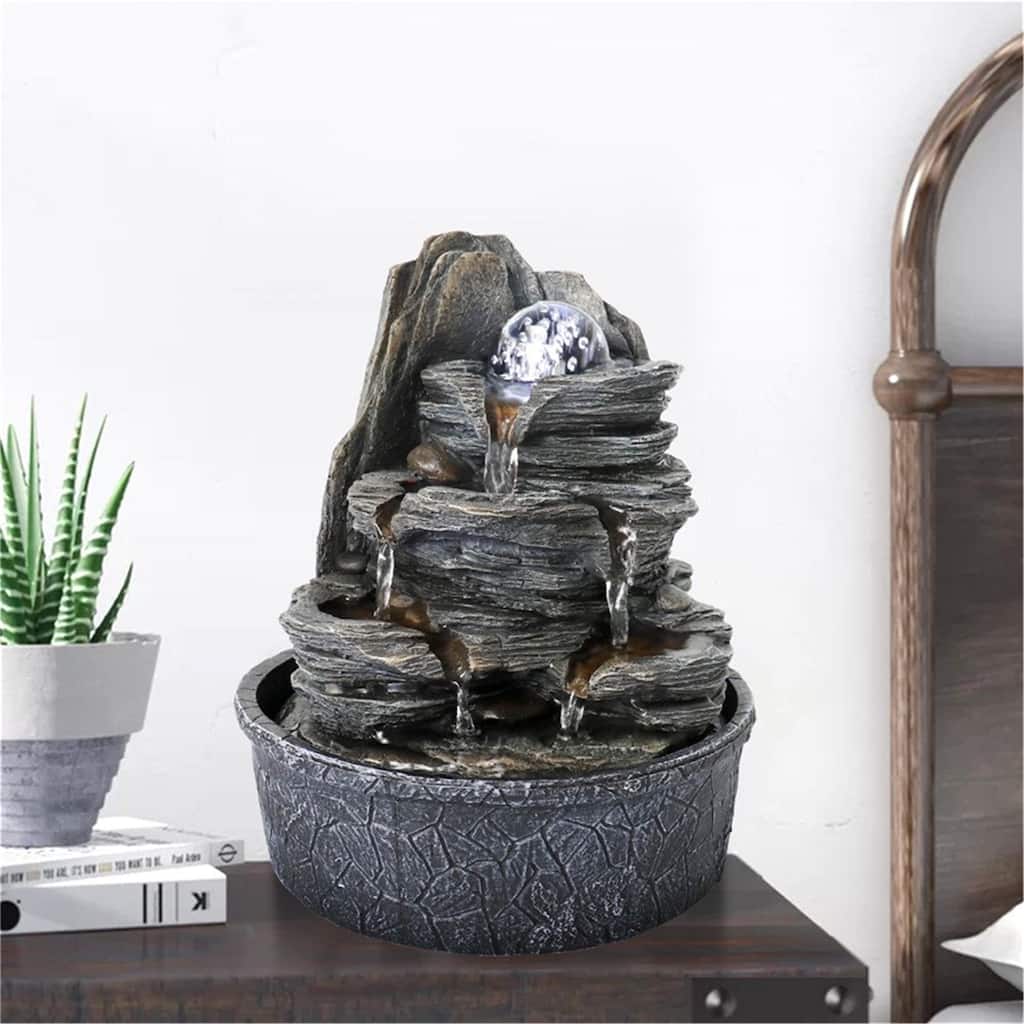 Indoor Water Fountain Tabletop with LED Light