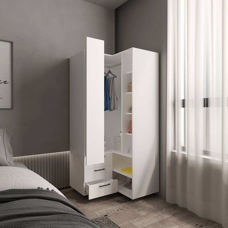 Toulouse Corner Armoire White - N/A