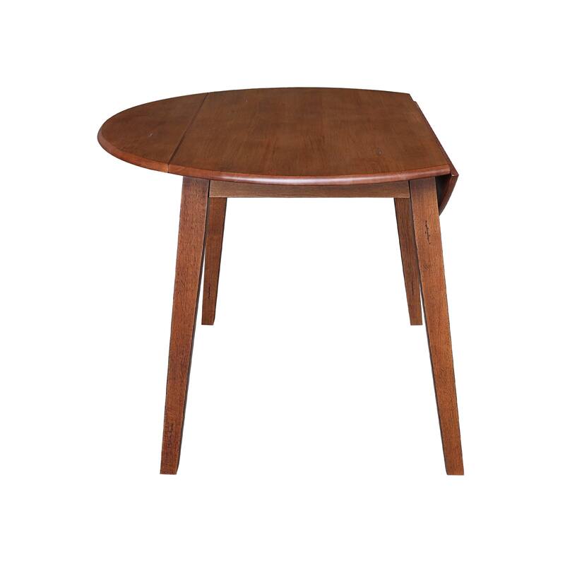 42 in. Solid Wood Round Dual Drop Leaf Table