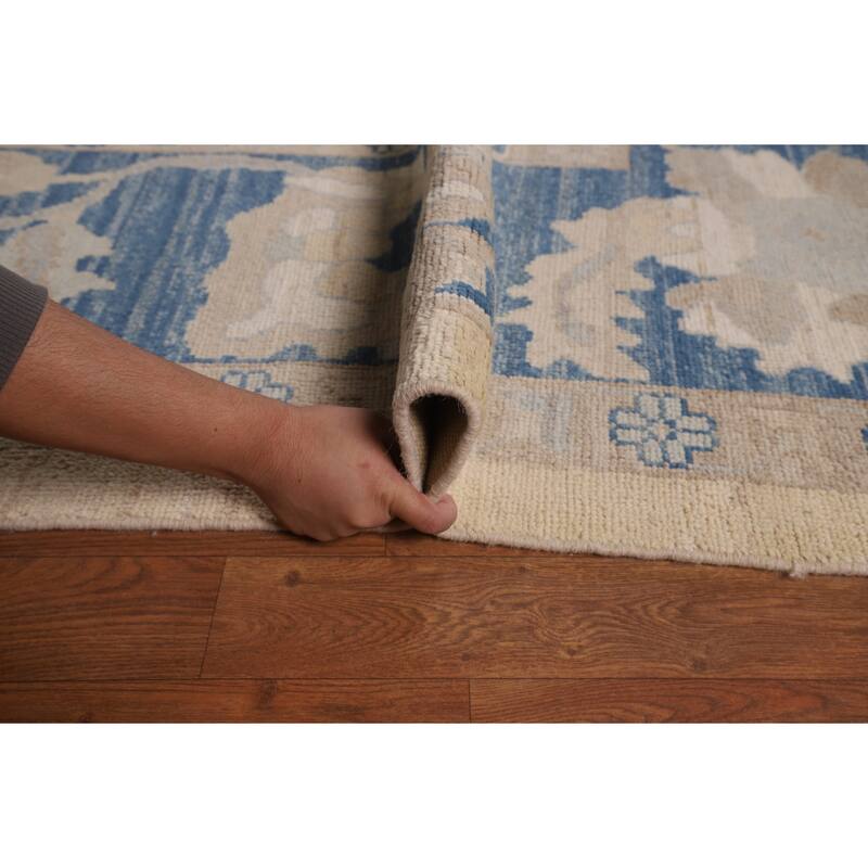 Vegetable Dye Oushak Oriental Large Rug Handmade Yellow Wool Carpet - 10'1"x 13'6"