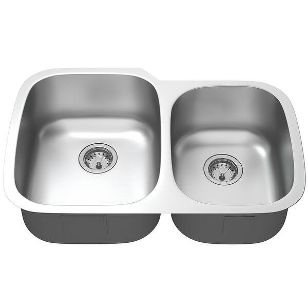Shop Costway 32 Undermount 60 40 Double Bowl Kitchen Sink