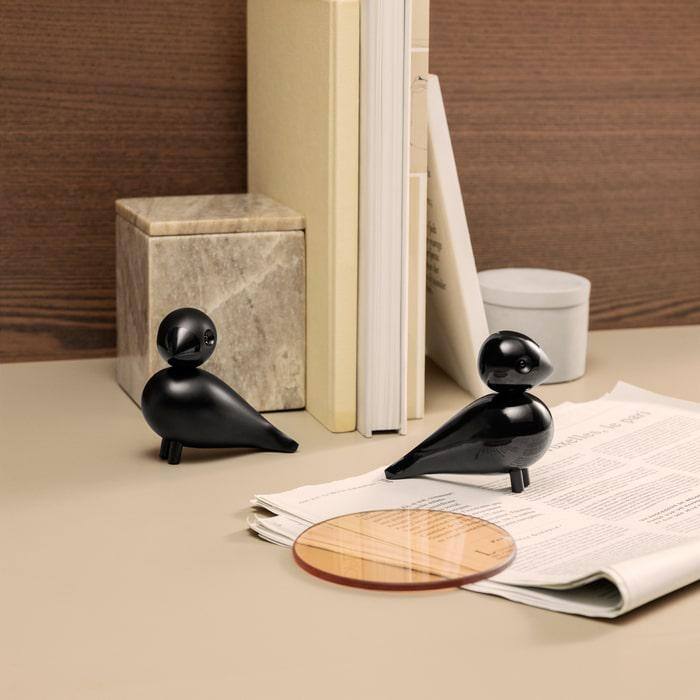 Kay Bojesen Lovebirds Pair, Black - H: 3.5"
