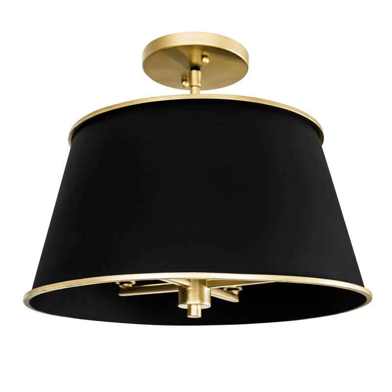 Varaluz Coco 4-Light Semi-Flush Ceiling Light - Matte Black/French Gold