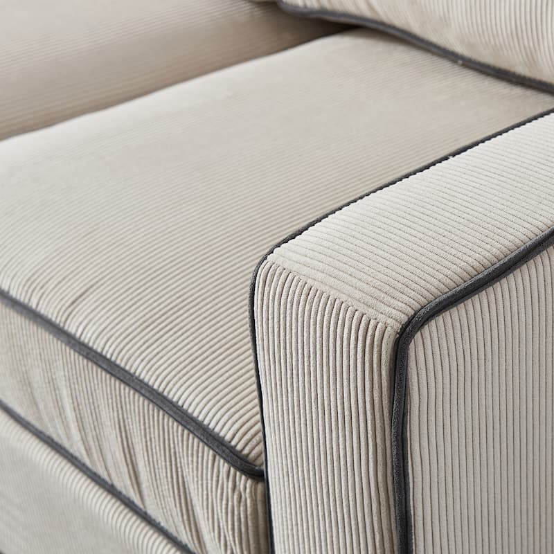 Living Room Corduroy Sofa Loveseat with Storage