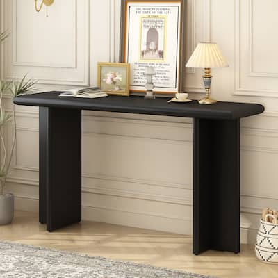 59 Inch Entryway Console Table with L-Shaped Legs （3 Colors）