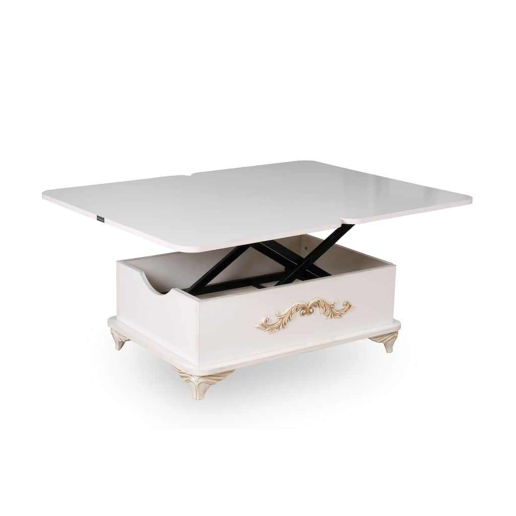 Raik Modern Design Coffee Table, Convertible Lift-up Tables - 40" x 14" x 24"