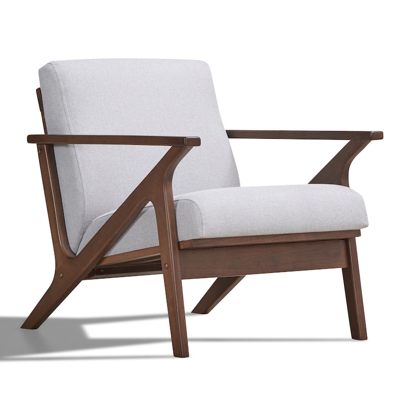 Omax Decor Zola Lounge Chair - Light Grey/Walnut