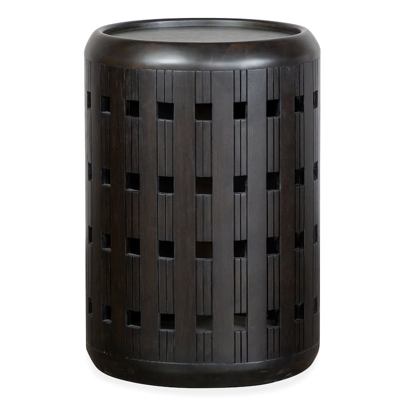 Dark Round Accent End Table