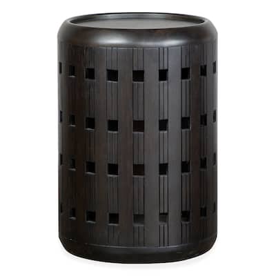 Dark Round Accent End Table