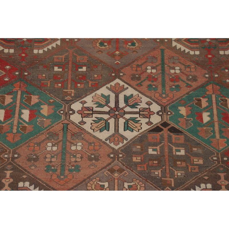 Distressed Bakhtiari Persian Vintage Area Rug Hand-Knotted Wool Carpet - 7'1"x 10'3"